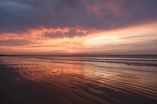 calm beach sunset