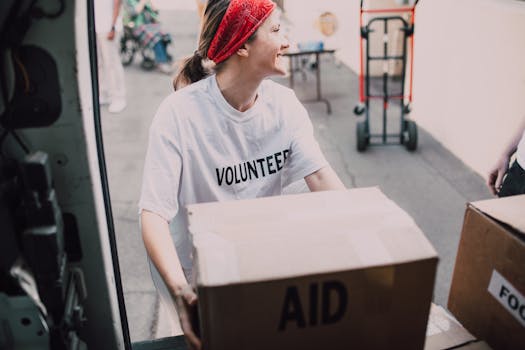 happy person donating to a charity